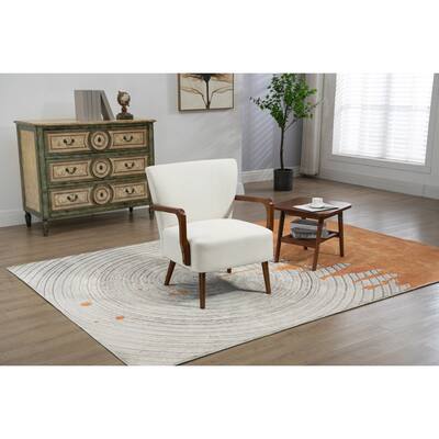 Velvet Upholstered Wood Frame Modern Accent Lounge Chair
