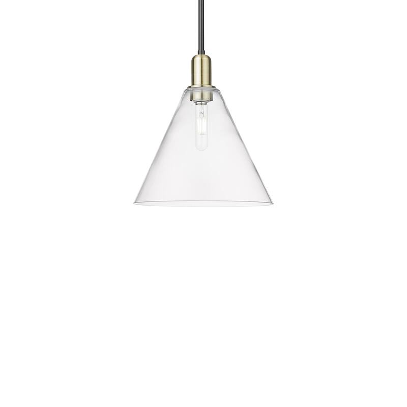 Innovations Lighting 716-1S-14-12 Berkshire Glass Pendant Berkshire - Black Antique Brass / Clear