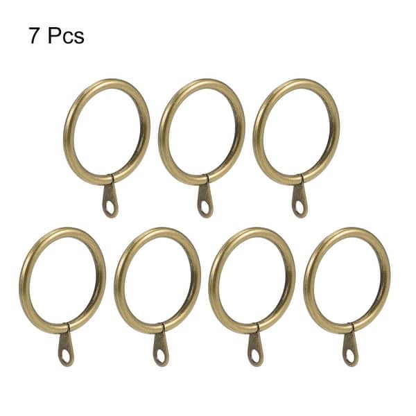 Curtain Rings Metal 32mm Inner Dia Drapery Ring for Curtain Rods 7Pcs Bronze Tone Bed Bath