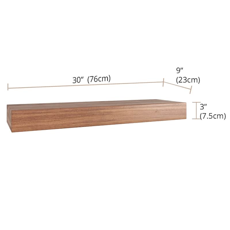 Sermata Floating Hollow Teak Wall Shelf