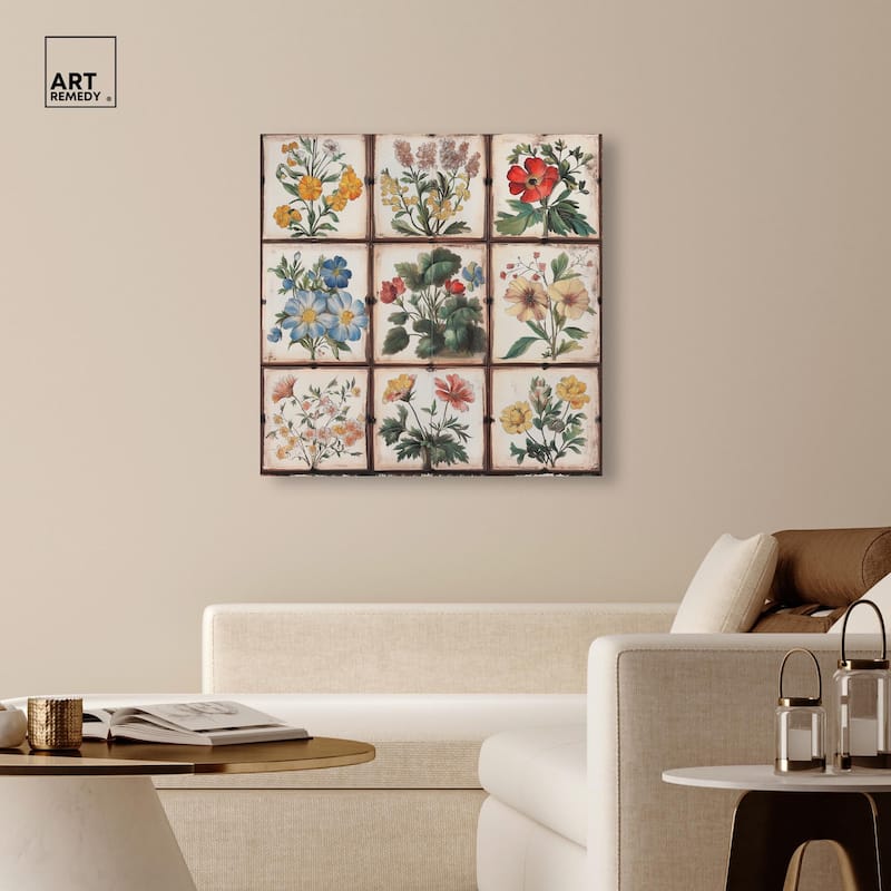 Floral Mosaic Medley Canvas by Art Remedy, Gallery Wrapped