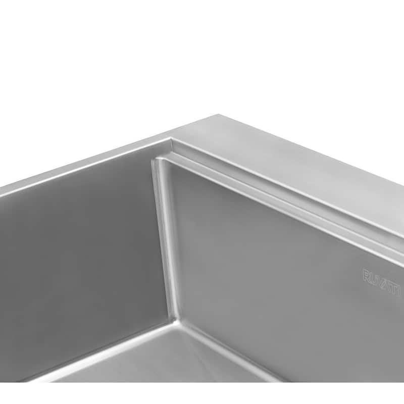 Ruvati 33 x 22 inch Workstation Ledge Drop-in Topmount Kitchen Sink 16 Gauge Stainless Steel Single Bowl - RVH8003 - 33" x 22"