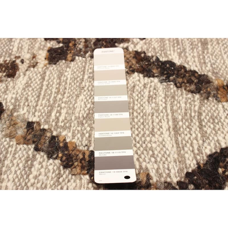ECARPETGALLERY Hand-knotted Tangier Taupe Wool Rug - 5'5 x 7'7