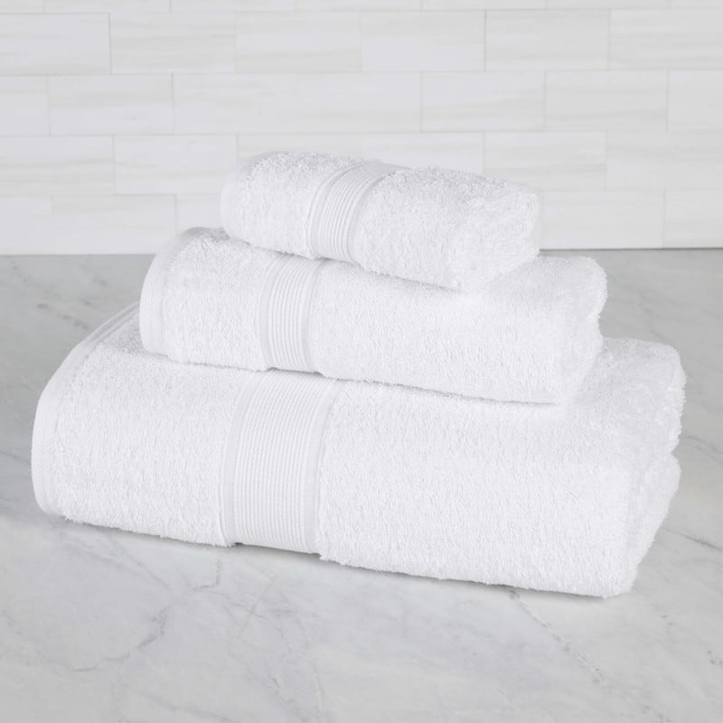 Superior Oregon Organic Cotton Solid 3-Piece Towel Set - White