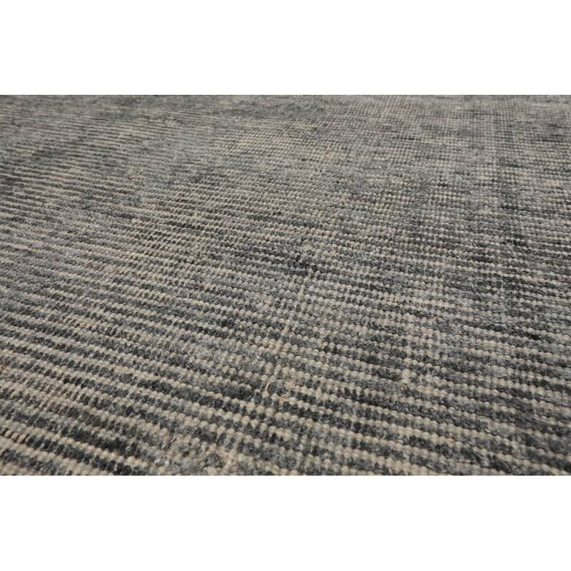 LoomBloom Hand Knotted Beige Wool Area Rug with Modern Ribbed Design - 5' 3'' x 7' 7''