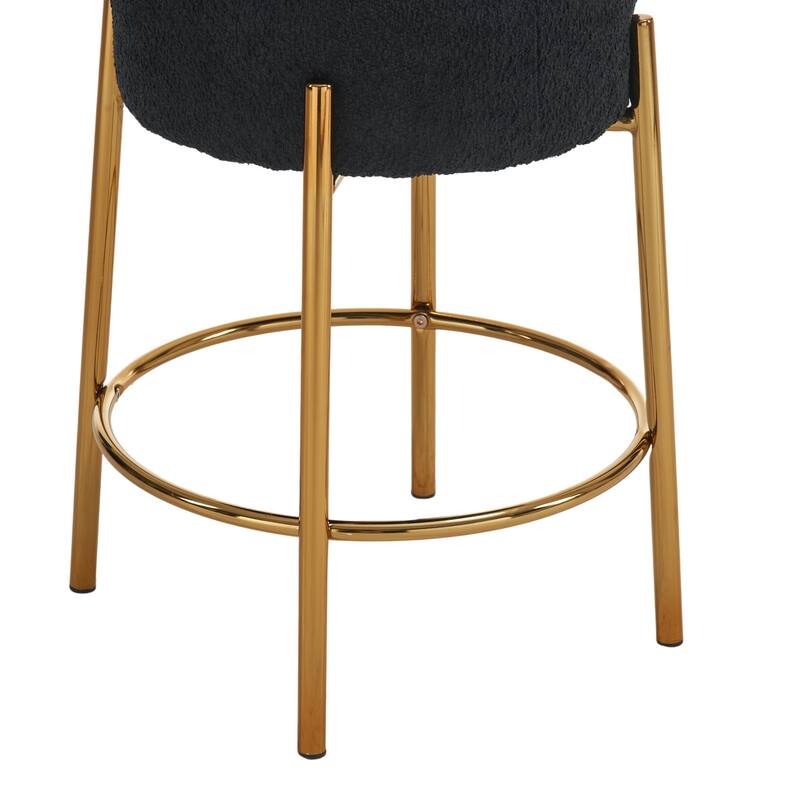 24" Tall Round Bar Stools, Set of 2 Contemporary Upholstered Dining Stools for Kitchens, Coffee Shops and Bar Stores