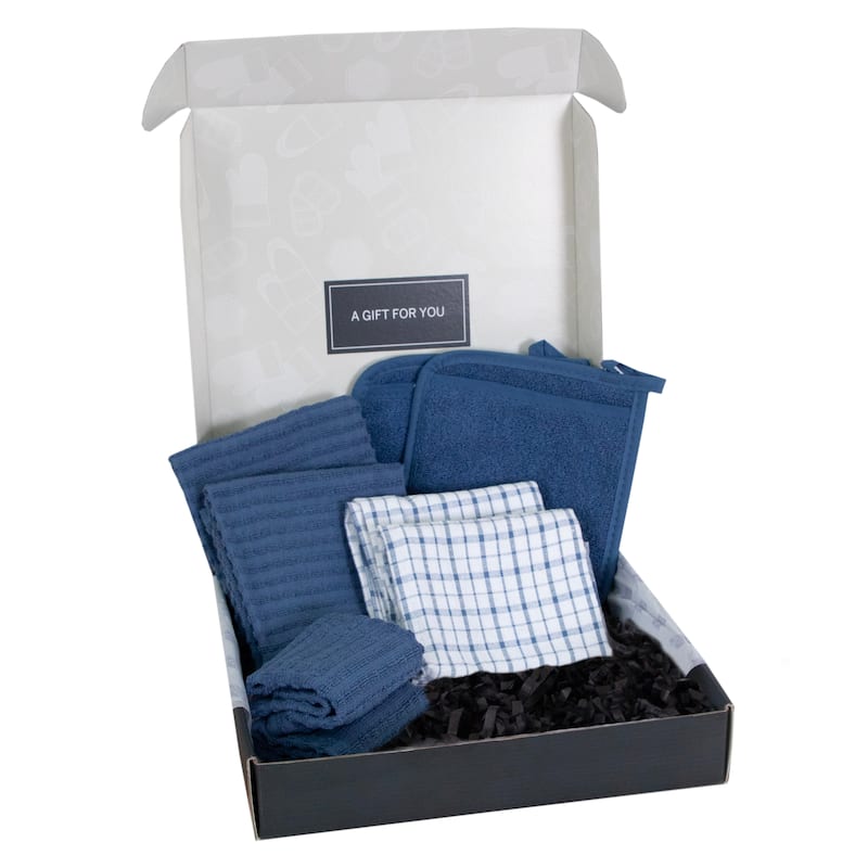 RITZ Royale Crown Collection, 8-Piece Kitchen Gift Set - Dark Blue