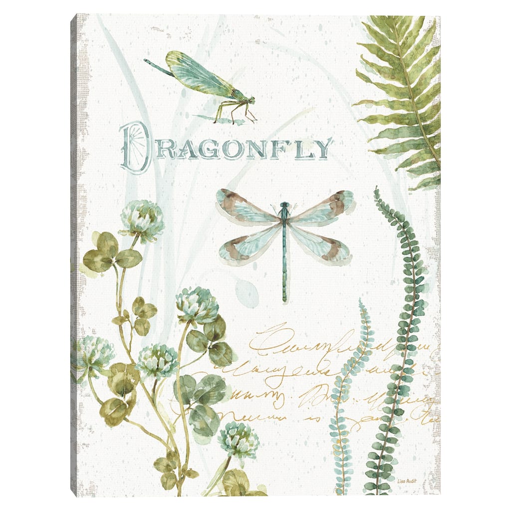 My Greenhouse Botanical Dragonfly Canvas Art Print