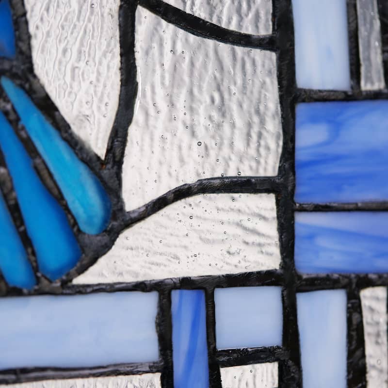 River of Goods 11"H John the Blue Jay Stained Glass Window Panel - 11" x 0.25" x 11"