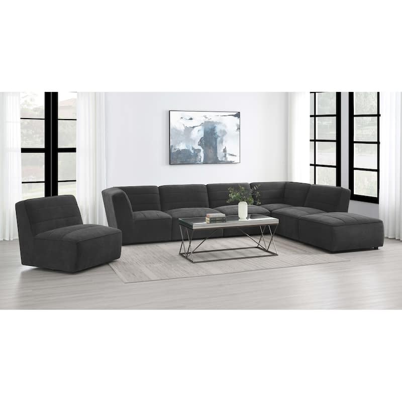 Ortega Dark Charcoal Upholstered Armless Chair