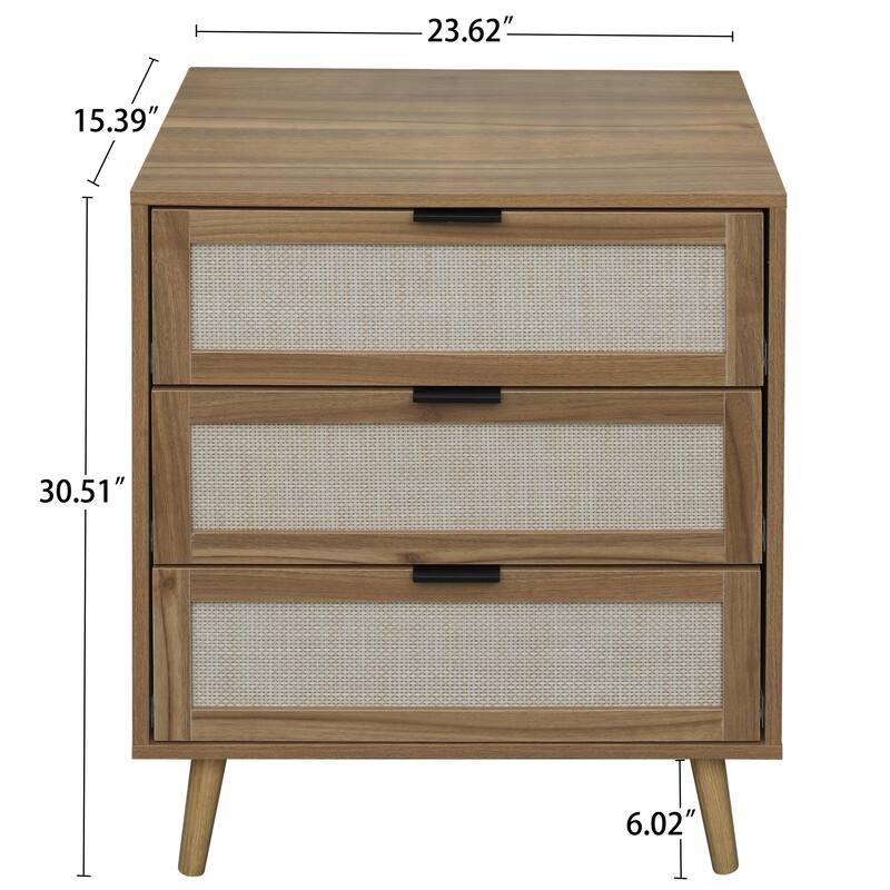3 Drawers Wood Pantry Organizer, Drawer Storage Cabinet Suitable for Bedroom, Living Room, Kitchen