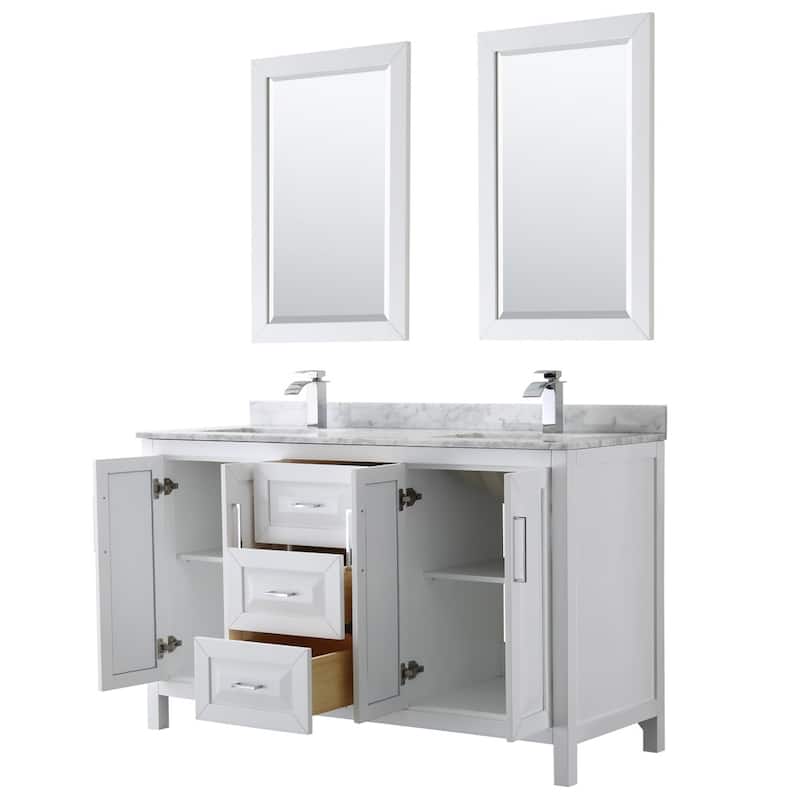 Wyndham Collection Daria 60" Free Standing Double Vanity Set with MDF