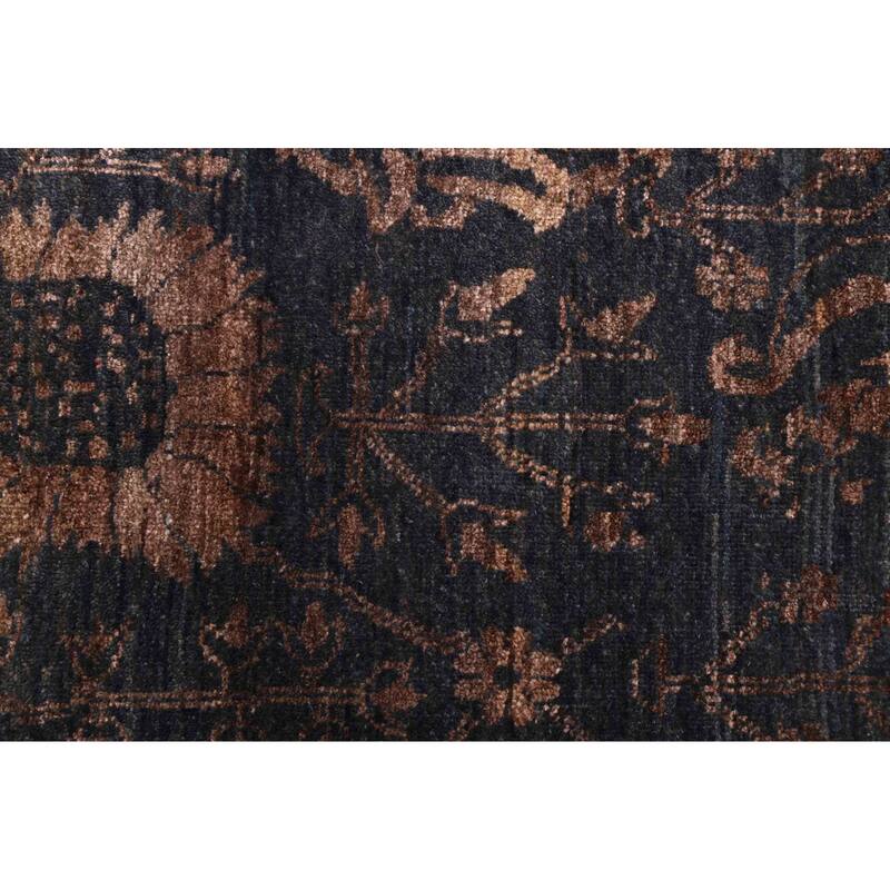 ECARPETGALLERY Hand-knotted Heritage Dark Navy Silk, Wool Rug - 8'1 x 9'11
