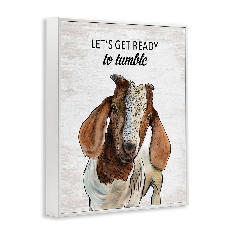 Stupell Ready To Tumble Laundry Goat Framed Giclee Art Design By Lettered and Lined
