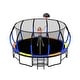 preview thumbnail 9 of 11, 16ft Blue Round Outdoor Trampoline with Enclosure Net