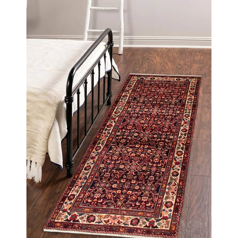 ECARPETGALLERY Hand-knotted Andelz Navy Wool Rug - 3'10 x 9'10