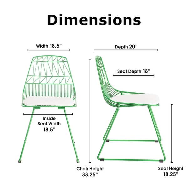 dimension image slide 0 of 6, Adore Decor Vivi Metal Chair (Set of 2)