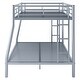 preview thumbnail 10 of 33, Full XL over Queen Metal Bunk Bed with Ladder and Guardrails, Silver