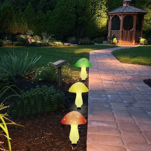 Outdoor Solar Garden Lights, Solar Powered Mushroom Lights ...