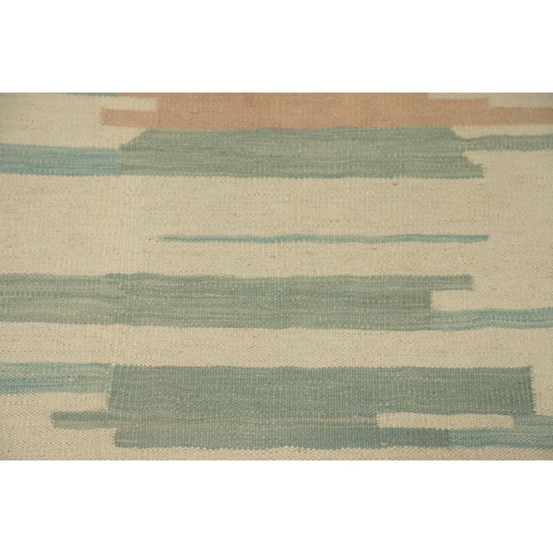 Hand Woven Southwestern Wool Beige Geometric Area Rug - 9' 9'' X 6' 7''
