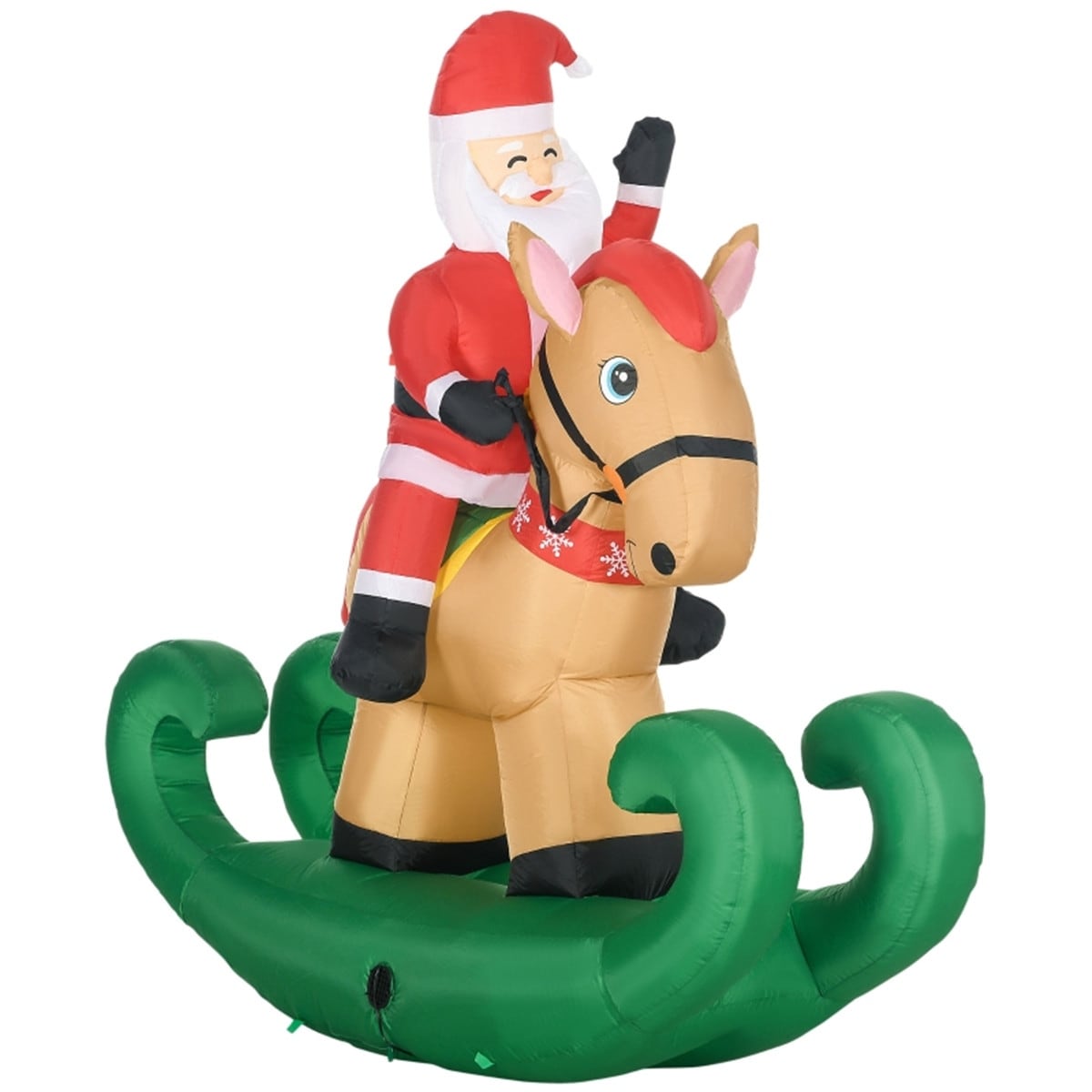Inflatable Christmas Santa Riding A Rocking Horse 74.75undefinedL x 21.75undefinedW x 70 H Bed Bath Beyond 42195324