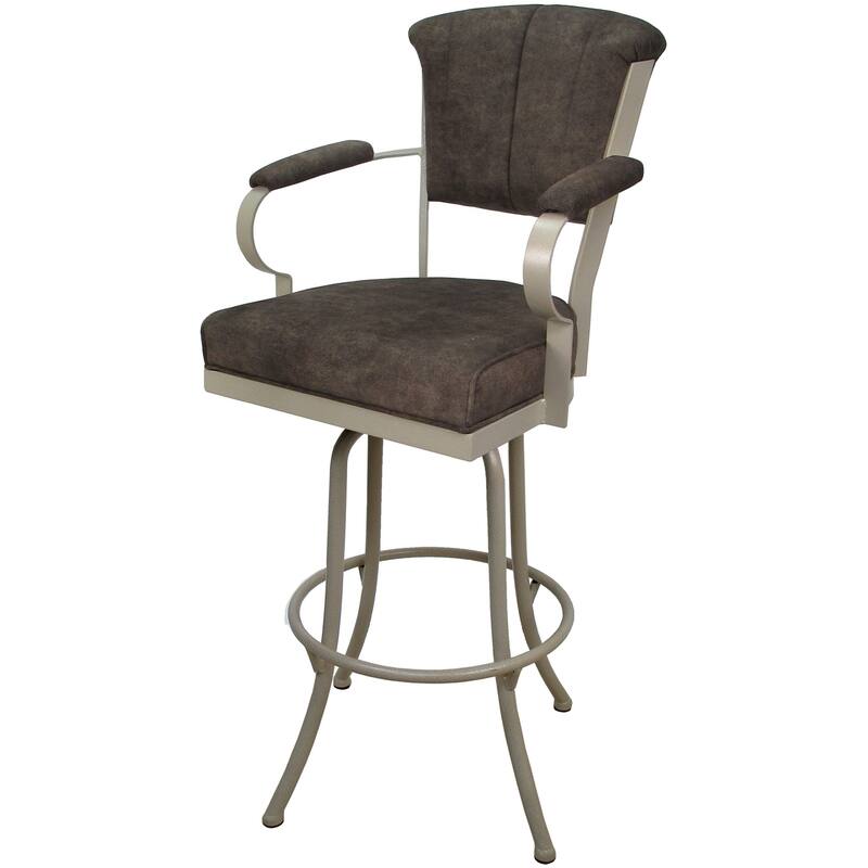 Miami Extra Tall 34" Spectator Metal Bar Stool on Noam Base - 34" Seat Height - Outlier Ash - Beige