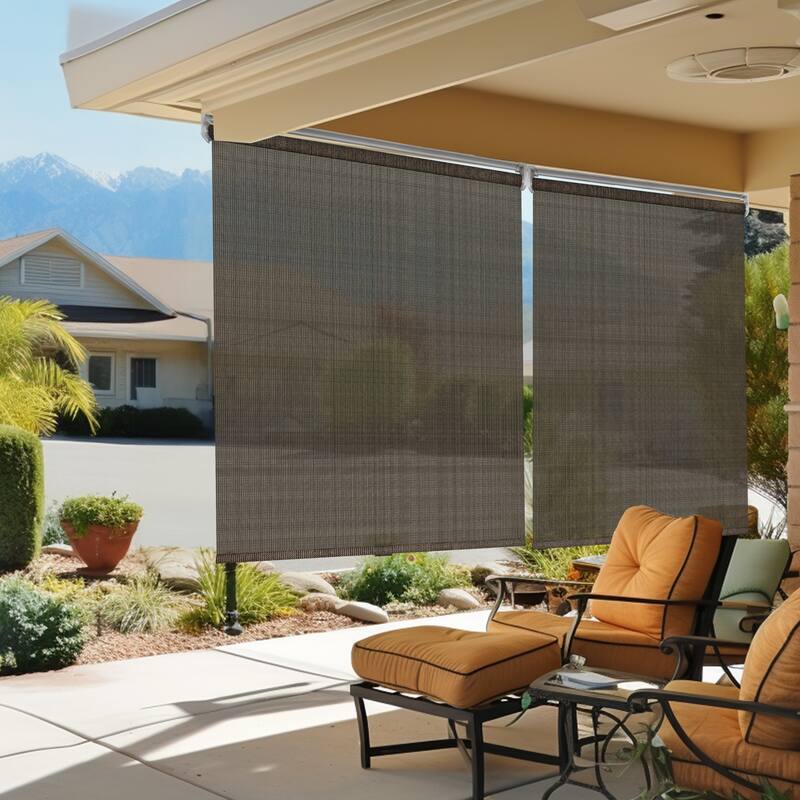 CHICOLOGY Cordless Outdoor Solar Shade, Exterior Roller Shade, UV Protrection Window Blind