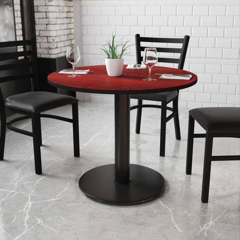 36'' Round Laminate Table Top with 24'' Round Table Height Base - 36"W x 36"D x 31.125"H - 36"W x 36"D x 31.125"H