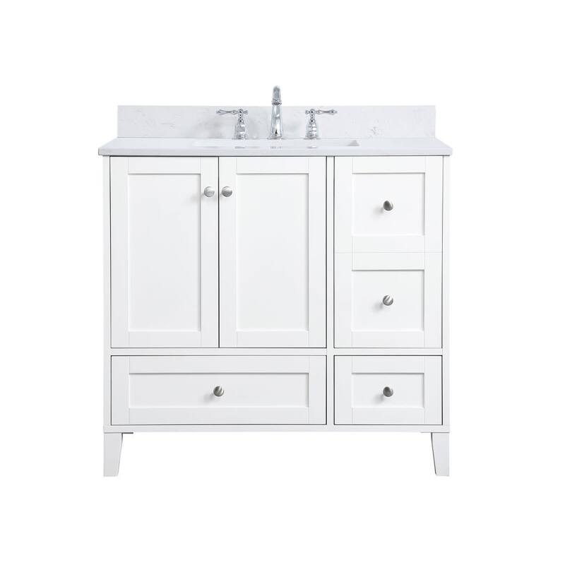 Elegant Lighting VF18036-BS Sommerville 36" Free Standing Single Basin - White - Painted