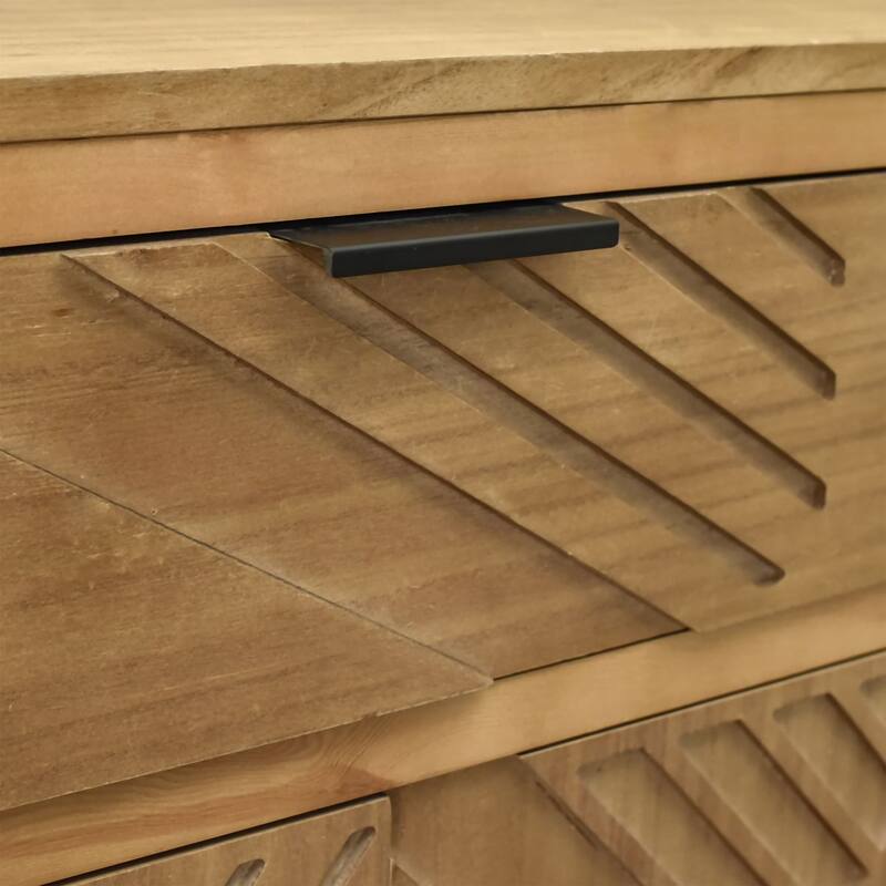 32" Tall Hand-Carved Large Storage Farmhouse Accent Cabinet