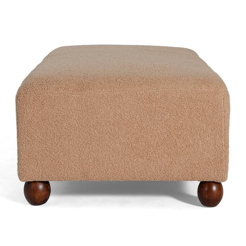 Christopher Knight Home - Modern Comfort Boucle Upholstered Ottoman Bench with Solid Wood Legs