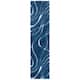 SAFAVIEH Florida Shag Sigtraud Abstract Waves 1.2-inch Area Rug - 2'3" x 9' Runner - Navy/Ivory