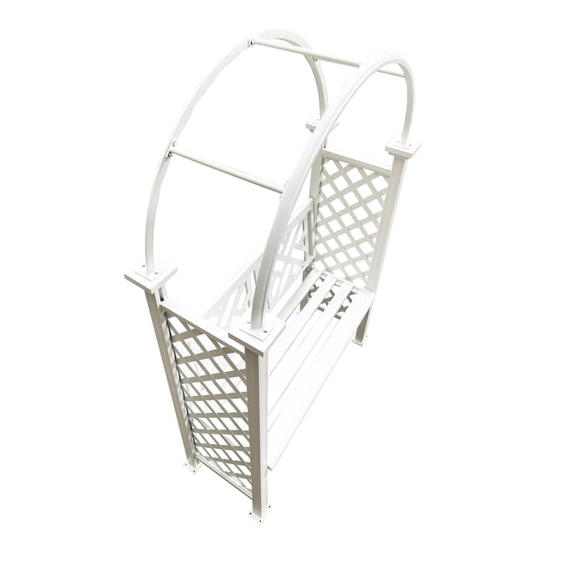 Aluminum Garden Arch with 2-Seater Bench - N/A