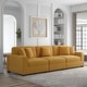 preview thumbnail 84 of 132, Corduroy Couch Modular Sectional Sofa with Pillows 3 Piece - Orange