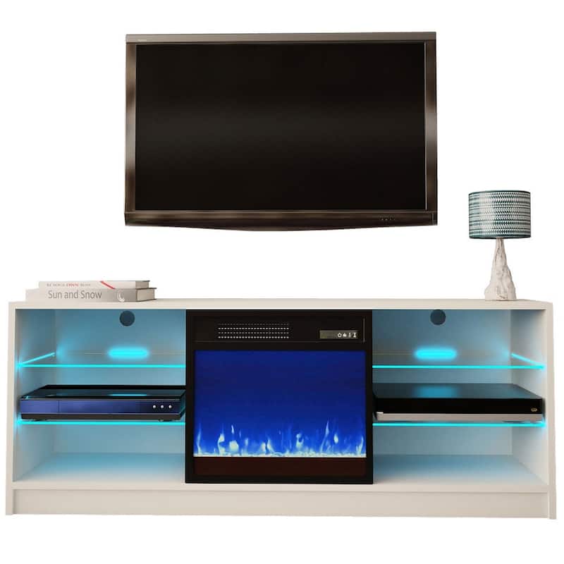 Manhattan Electric Fireplace Modern 58" TV Stand