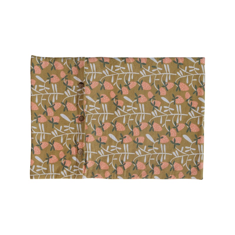 Strawberry Cotton DIsh Drying Mat with Quilted Terry Cloth Insert - 26.0"L x 18.0"W x 0.3"H