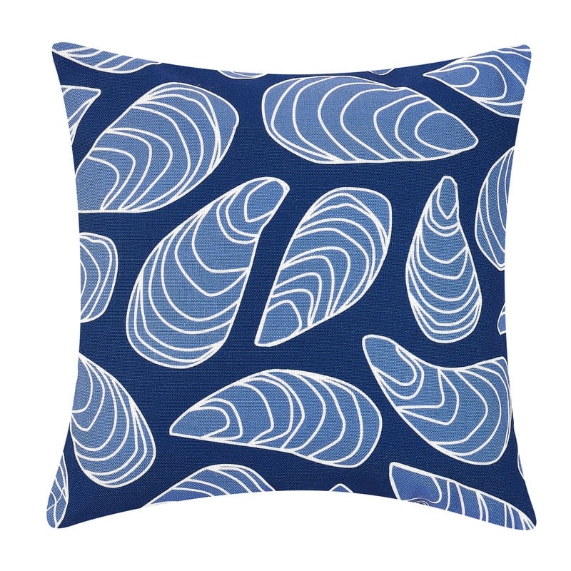 Kate Nelligan Printed Indoor/Outdoor Pillow Collection - Blue Mussel