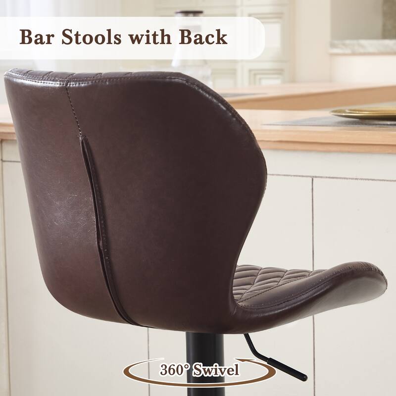 HOMYKA Swivel Adjustable Height Stool Set of 2