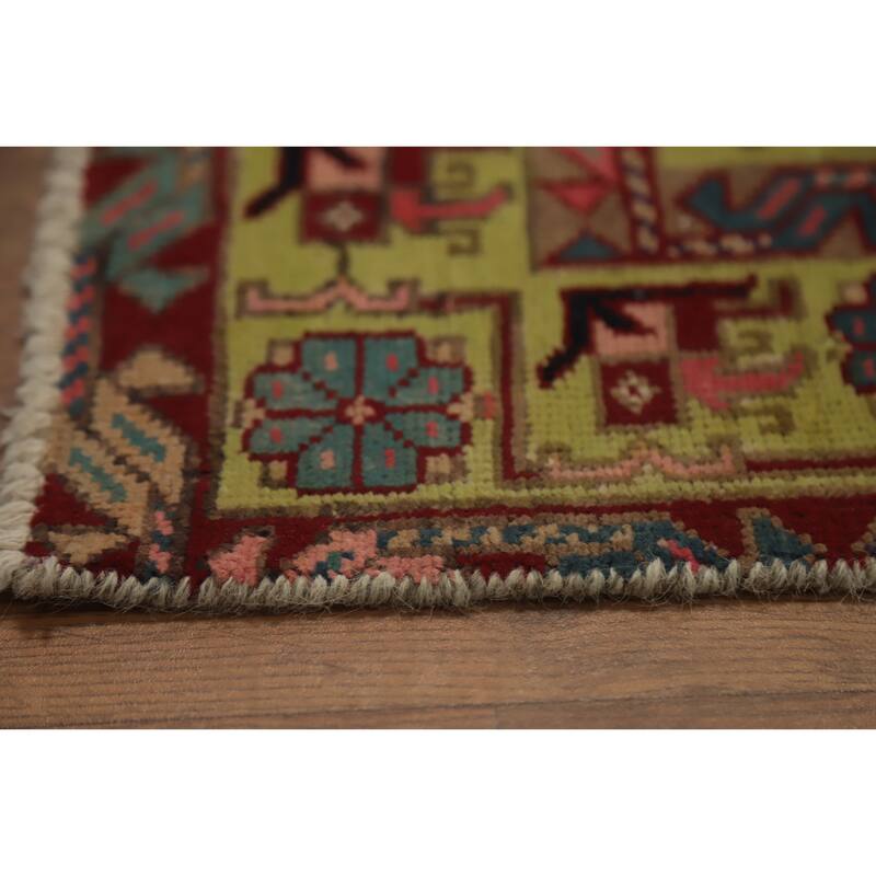 Hand Knotted Oriental 100% Wool Carpet Traditional Tribal Multi-Colored Ardebil Runner Rug - 10' 5'' X 3' 4''