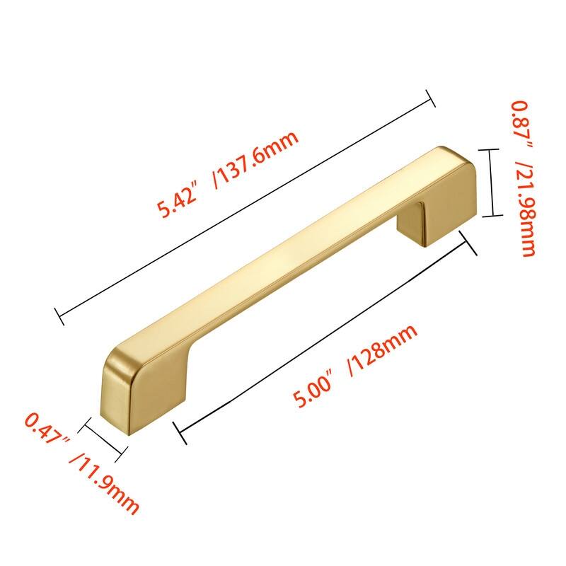 Utopia Alley Marino Pull Handle -Polished Gold Drawer Pull Handle, 5.0" Center to Center