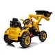 preview thumbnail 5 of 7, Ride On Excavator - 12V Battery Powered Construction Vehicle for Kids with Front Loader, Horn, Safety Belt - Yellow