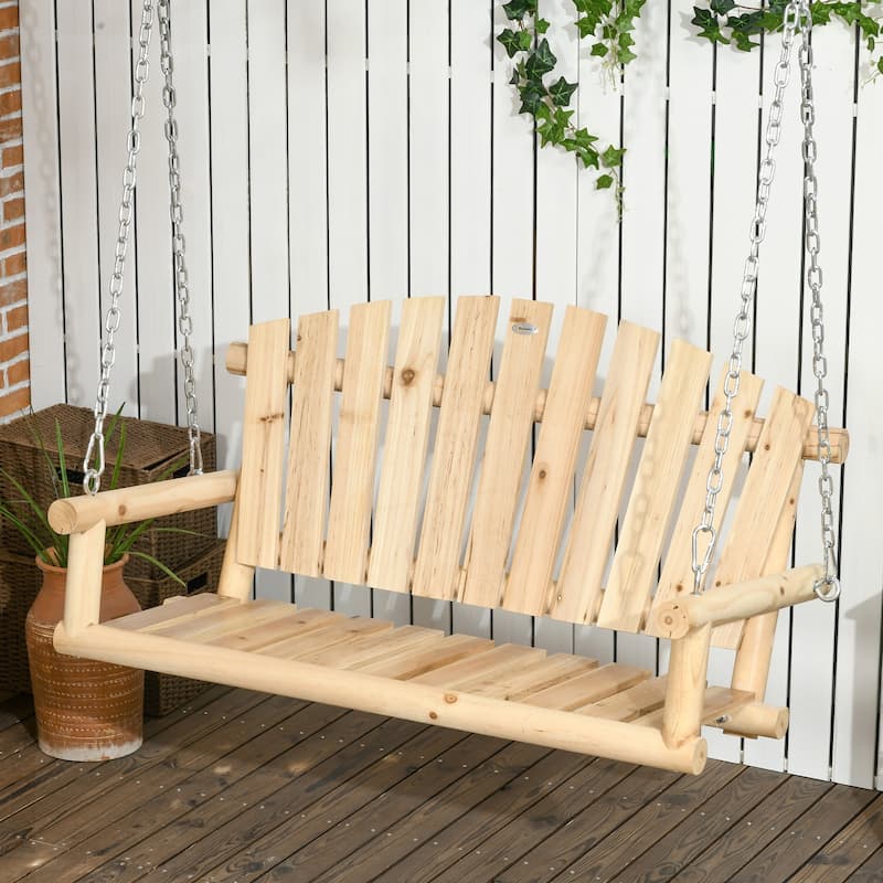Hanging Outdoor Swing Bench with Metal Chains