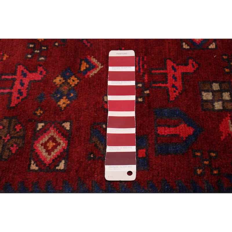 ECARPETGALLERY Hand-knotted Andelz Dark Red Wool Rug - 4'8 x 9'9