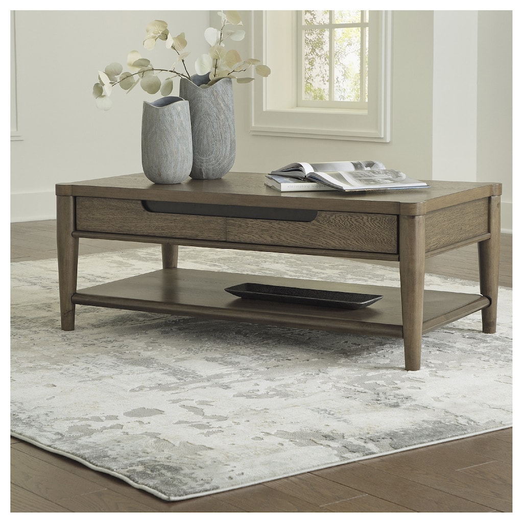 Signature Design by Ashley Roanhowe Brown Coffee Table - 50"W x 26"D x 19"H