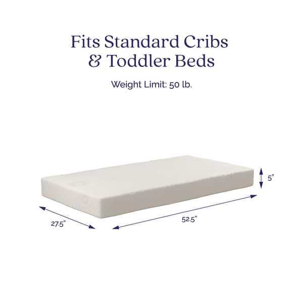 Signature Sleep Sweet Cuddles Supreme 5'' Crib and Toddler Bed Mattress with Removable Cover, White