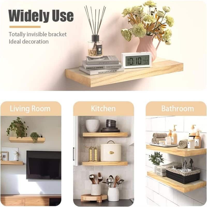 Wooden Wall Shelf for Rustic Decor