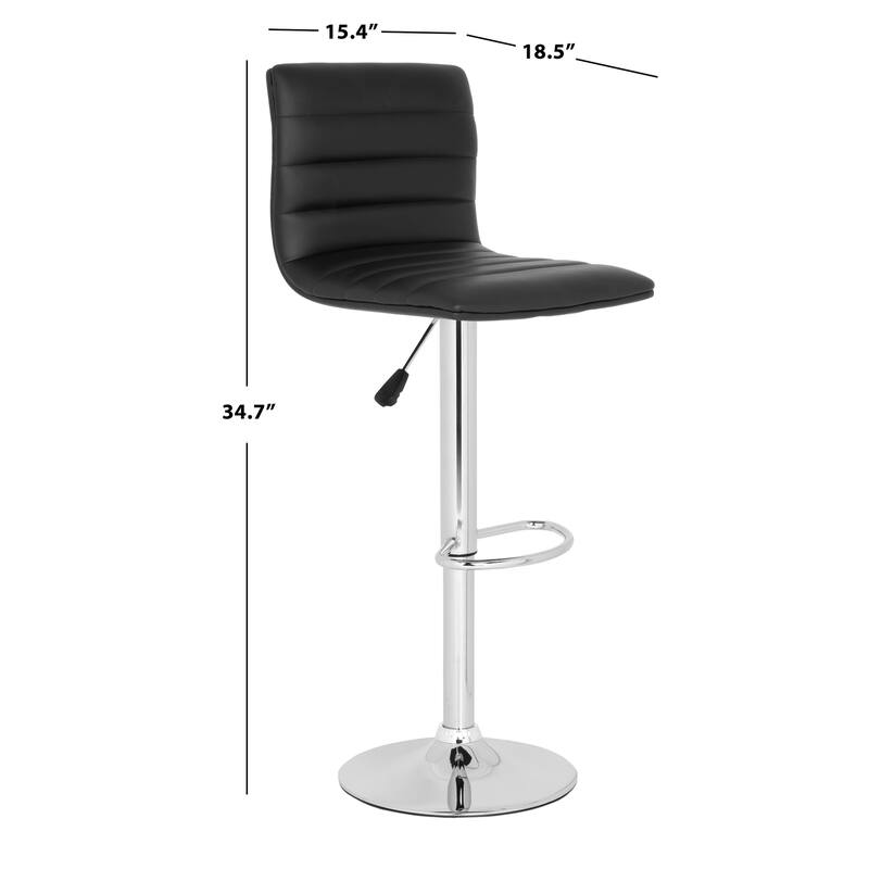 SAFAVIEH Starr White Adjustable Swivel Bar Stool - 15.4" x 18.5" x 34.7" - 15Wx19Dx41H