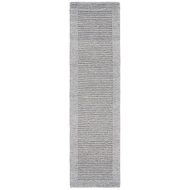 SAFAVIEH Handmade Natura Hendrien Farmhouse Wool Rug - 2'3" x 8' Runner - Grey