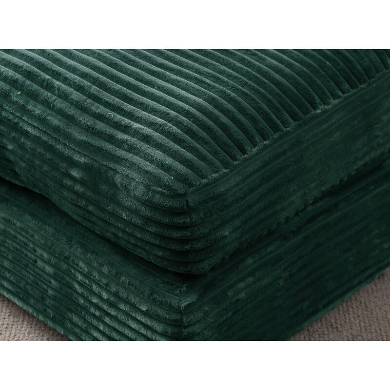 Corduroy Convertible Chair Bed with Removable Back Cushions and 350lb Capacity