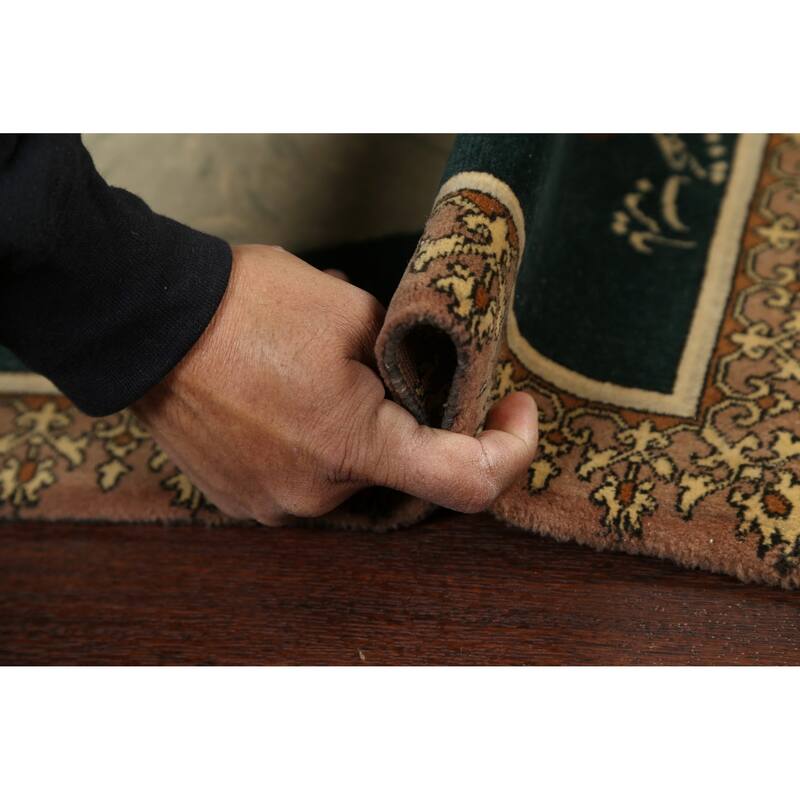 Vegetable Dye Pictorial Tabriz Persian Area Rug Handmade Wool Carpet - 1'7" x 2'1" Square